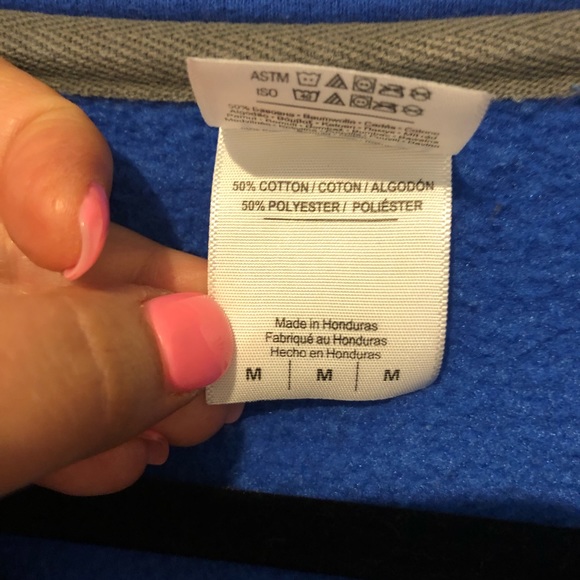 3/$15 Monogrammed ADE blue & pink quarter zip sweatshirt - Picture 6 of 9